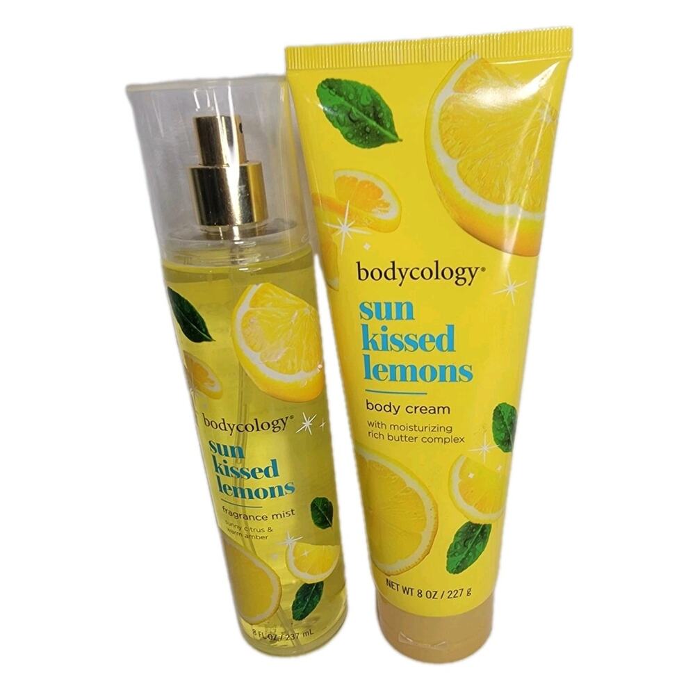 Bodycology Sun Kissed Lemons Body Cream & Fragrance Mist 8oz Set Discontinued